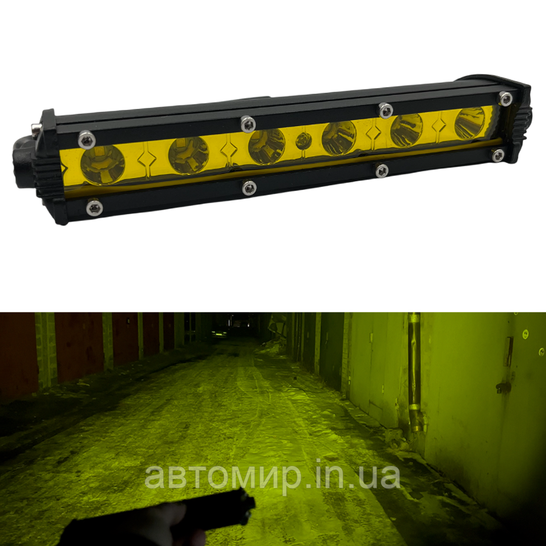 Світлодіодна додаткова LED лед фара жовтого кольору 18W 165ММ 18ВТ (1 шт)