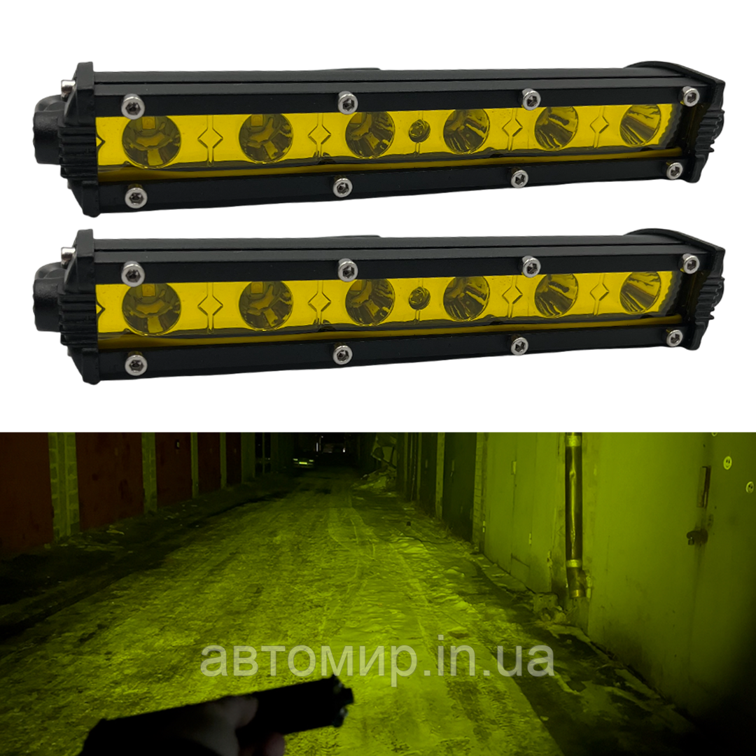 Світлодіодна додаткова LED лед фара жовтого кольору 18W 165ММ 18ВТ (2 шт)