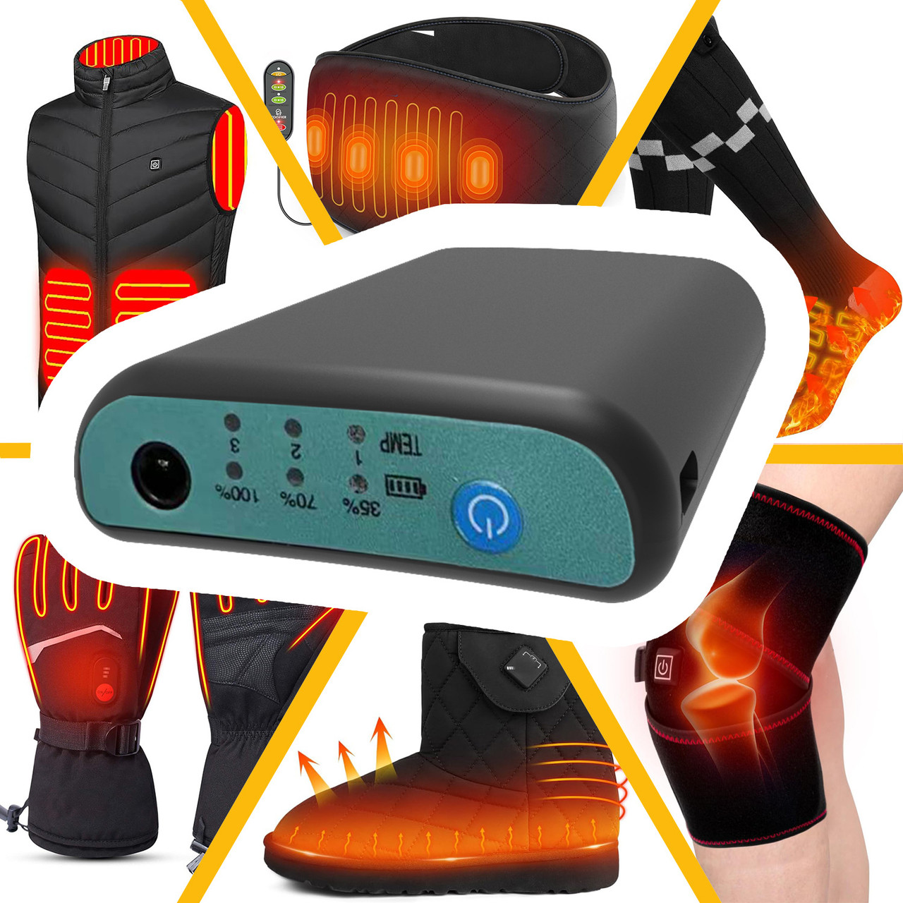 Портативна акумуляторна батарея Power Bank 4000 mAh для обігріву одягу та аксесуарів, фото 1