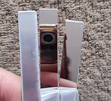 Дзеркальні пластикові наклейки смужки Срібні 1 м х 1 см 3 шт набор, фото 2