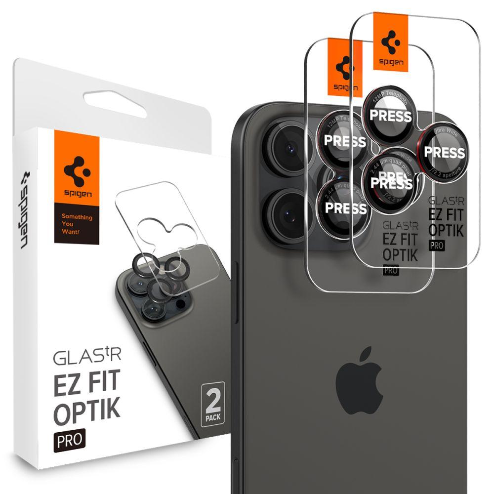 Захисне скло Spigen для камери iPhone 16 Pro/16 Max/15 Pro/15 Max - EZFit Optik Pro L-Series 2шт (AGL05217)