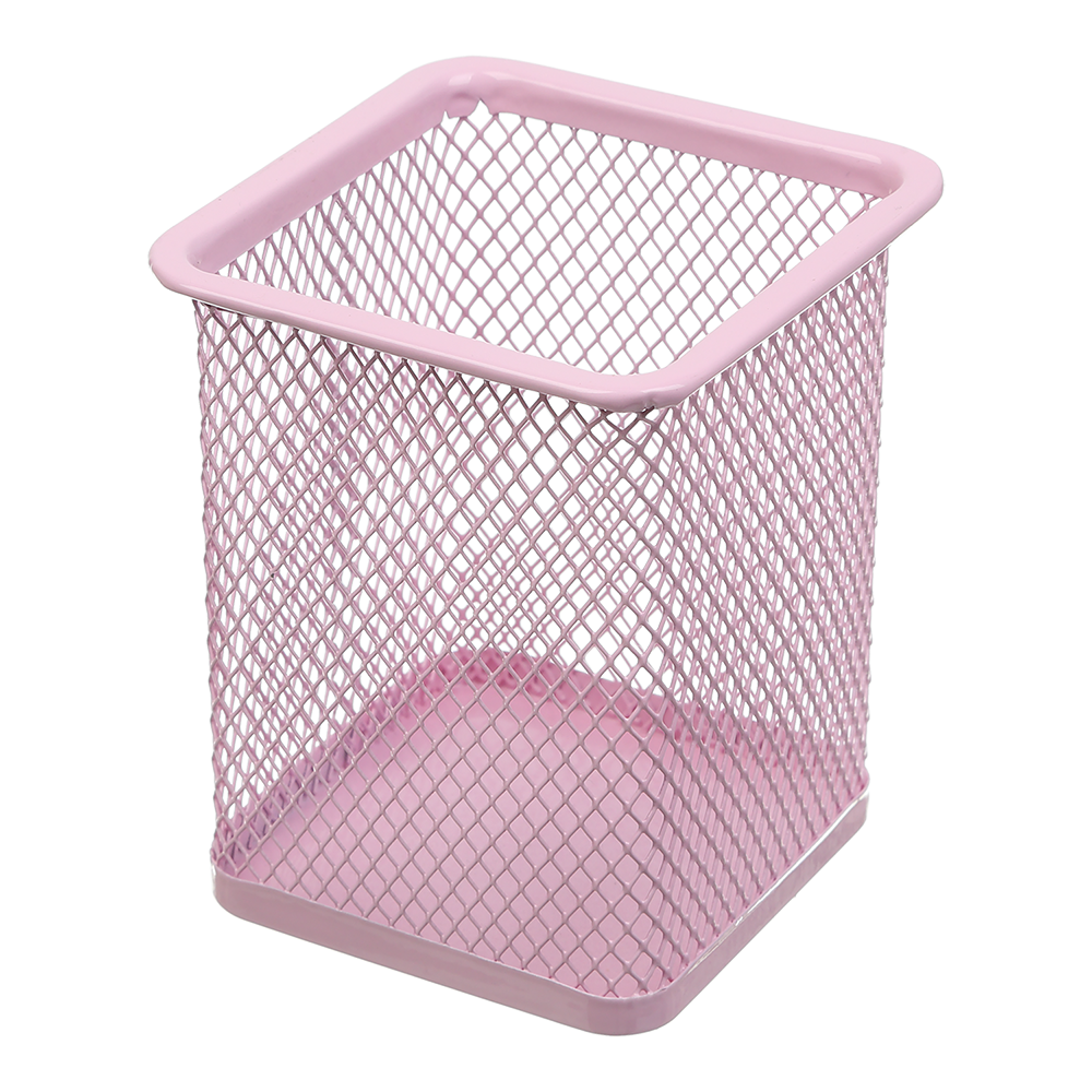 Підставка для ручок квадратна PASTEL металева рожева