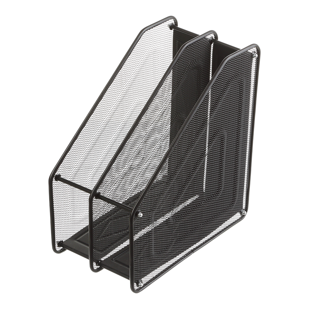 @Лоток для паперів вертикальний 2 в1 металевий чорний