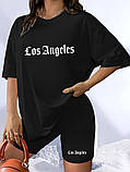 Жіночий літній костюм: футболка вільного крою та велосипедки Los Angeles, фото 2