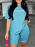 Жіночий літній костюм: футболка вільного крою та велосипедки Milano, Italy, фото 3