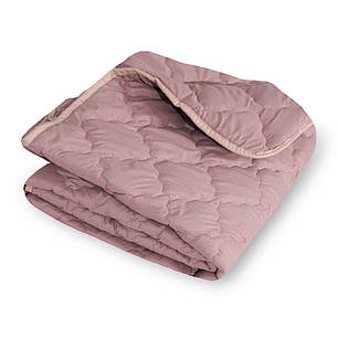 Двоспальна літня ковдра 180x210 стьобана тонка мікрофібра / холофайбер, рожева з орнаментом, фото 1