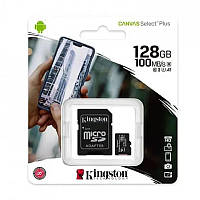 Картка пам'яті Kingston microSDXC 128Gb Canvas Select Plus Class10 UHS-I A1 R-100MB/s + адаптер