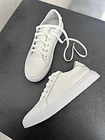 Жіночі кеди із натуральної шкіри та замші на невисокій підошві