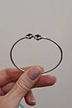Срібна браслет конюшина з оніксом д.13, фото 7