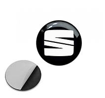 Наклейка з логотипом Seat для авто і ключів, 15 мм, ПВХ-пластик, об'ємна