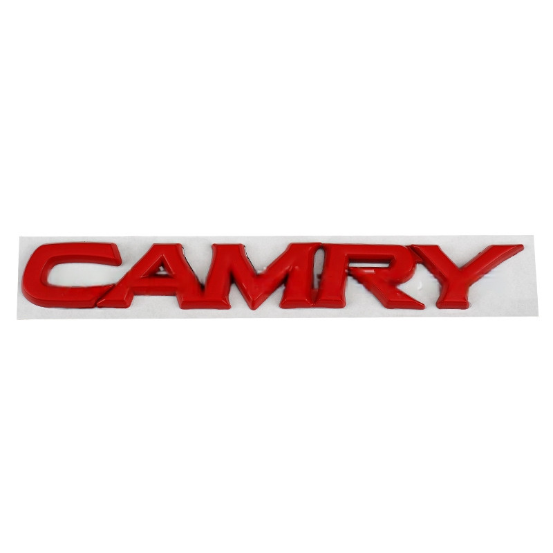 Емблема напис CAMRY (для Toyota) 160х22мм ЧЕРВОНА на скотчі (старий тип) пластик, фото 1