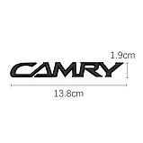 Емблема напис CAMRY (для Toyota) 138х19мм ЧОРНА пластик (на скотчі), фото 2