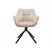 Стілець зі спинкою поворотний з металу/текстилю R-69 Vetro Mebel Чорний/Айворі