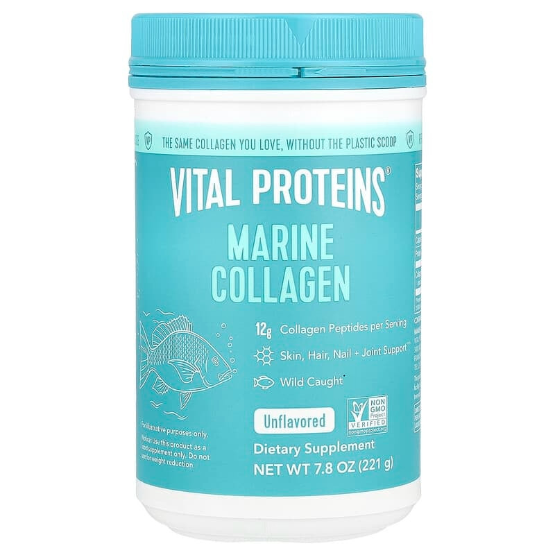 Морський колаген Vital Proteins Marine Collagen пептиди для шкіри волосся нігтів без добавок 221 г, фото 1