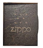 Подарунковий набір Zippo: Дерев’яна коробка + Бензин + Кремні + чорна запальничка Zippo 218  Black Matte з іменним гравіюванням, фото 3