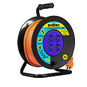 Подовжувач на котушці 40м, 3х1,5 мм² із заземленням та термозахистом SVITTEX