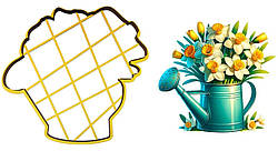 Пластикова вирубка "Лійка з нарцисами №4", 18,6 см"