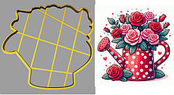 Пластикова вирубка "Лійка з трояндами №3", 18 см"