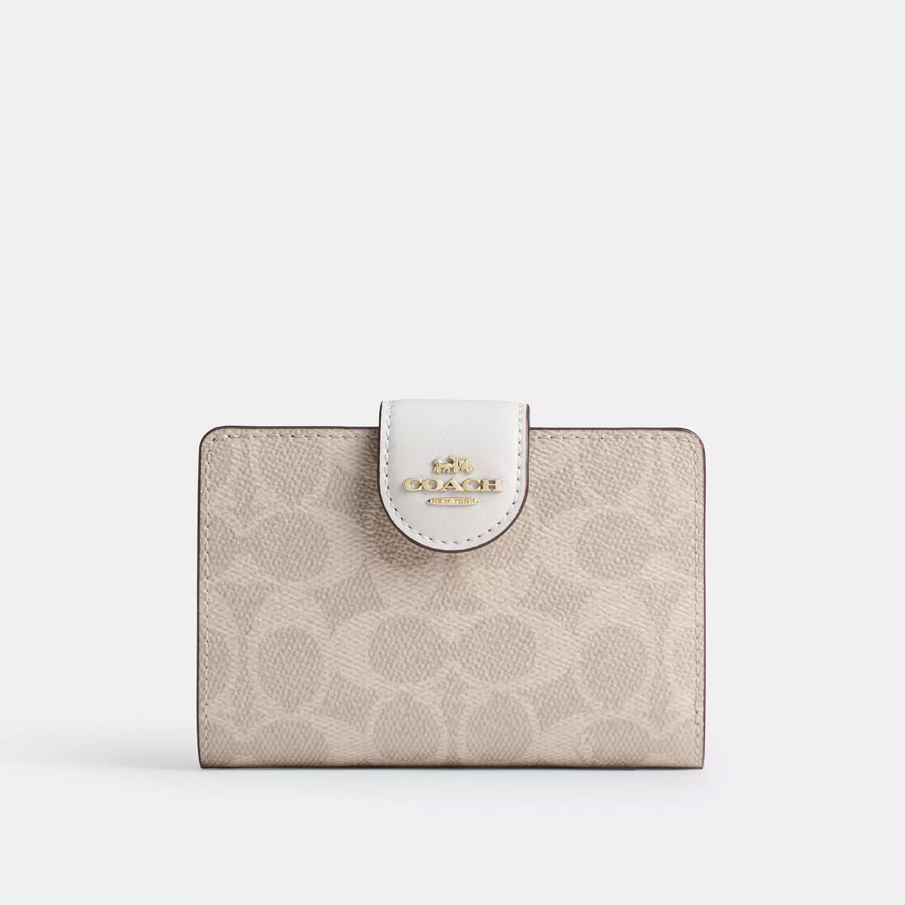 Гаманець жіночий Coach Medium Corner Zip Signature Wallet Білий. (370)