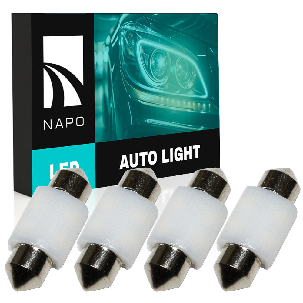 Комплект світлодіодних ламп NAPO LED SJ-3030-4SMD-CANBUS Ceramic 31mm C5W C10W колір світіння білий 4 шт
