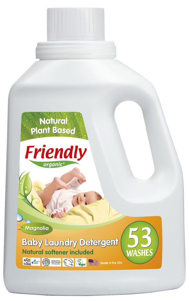 Органічний рідкий пральний порошок-концентрат Friendly Organic магнолія 1567 мл. (53 циклів прання), фото 1