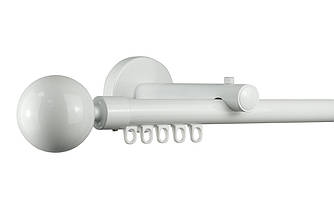 Zegar Карниз для штор однорядний Техно 20 Білий імпресійний, Куля