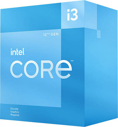 Процесор Intel Core i3 12100F 3.3GHz (12MB, Alder Lake, 60W, S1700) Box (BX8071512100F), фото 1