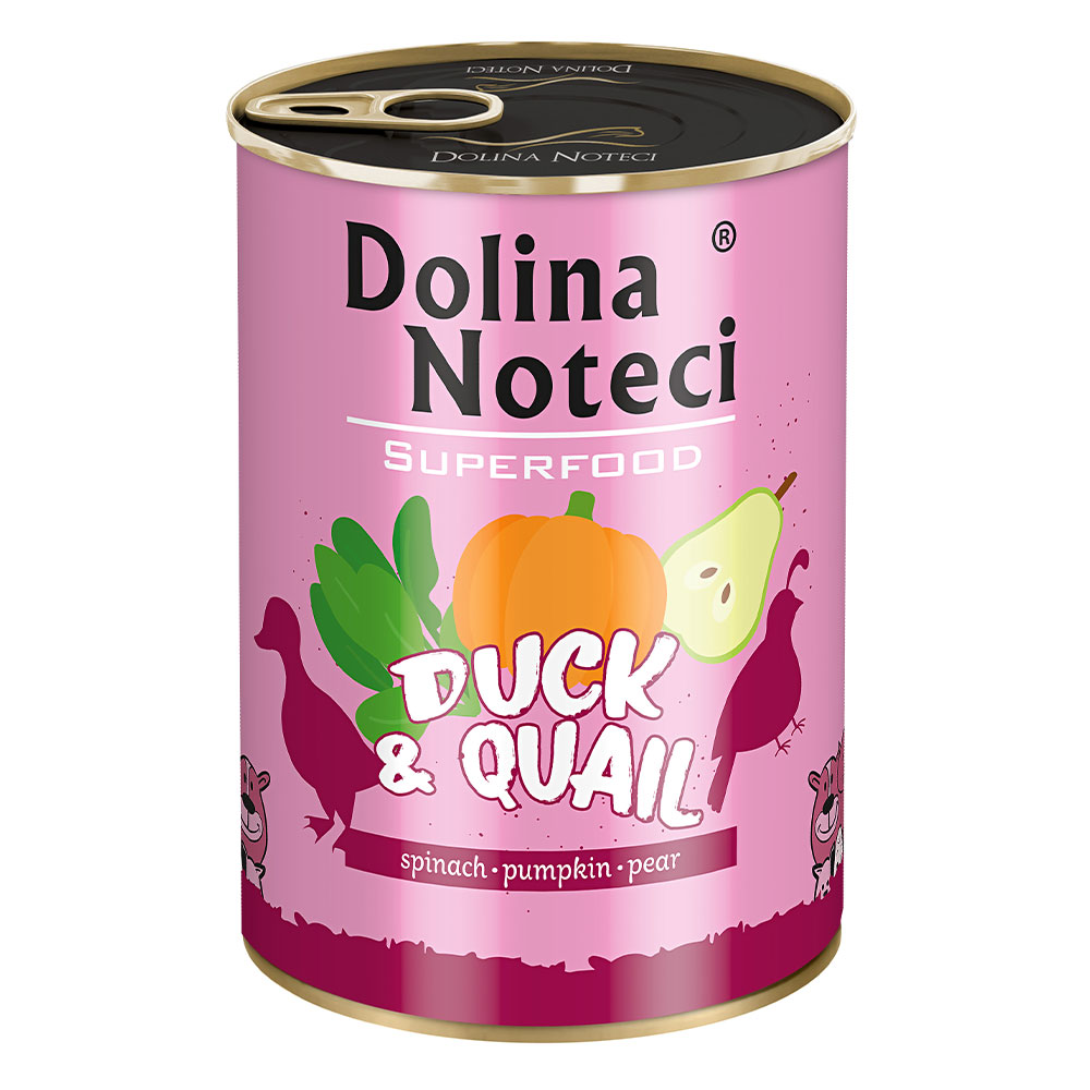 Вологий корм для cобак з качки та перепілки Dolina Noteci Superfood 400 г