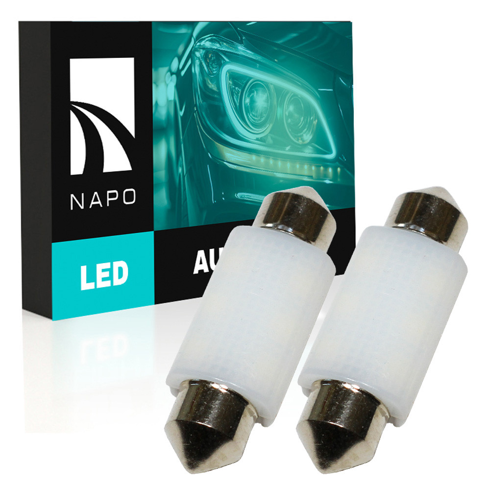 Комплект світлодіодних ламп NAPO LED SJ-3030-6SMD-CANBUS Ceramic 36mm C5W C10W колір світіння білий 2 шт
