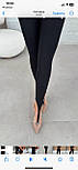 Чорні лосини зі штрипками базові на високій посадці (р. 42-52) 2121047, фото 6