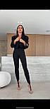Чорні лосини зі штрипками базові на високій посадці (р. 42-52) 2121047, фото 4