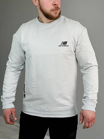 Чоловічий світшот New balance, сіра толстовка Нью Баланс весна осінь, фото 1