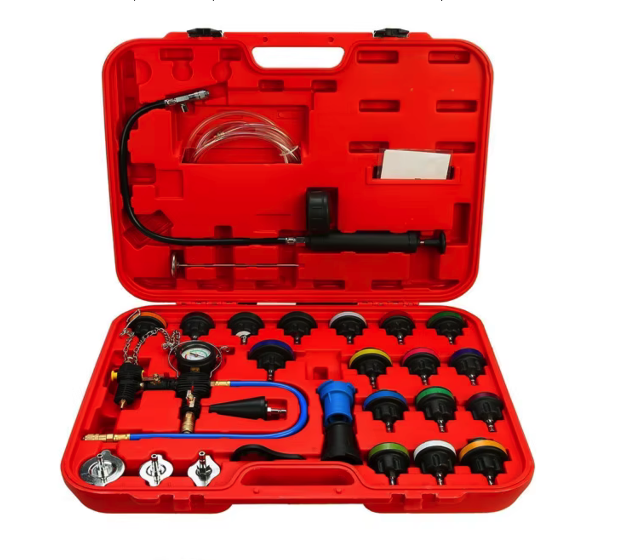 Набір для тестування герметичності системи охолодження 28 предметів REWOLT (T3072), фото 1
