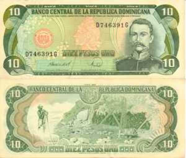 Домінікана / Доминикана / Dominicana Republic 10 Pesos Oro 1988 Pick 119c UNC