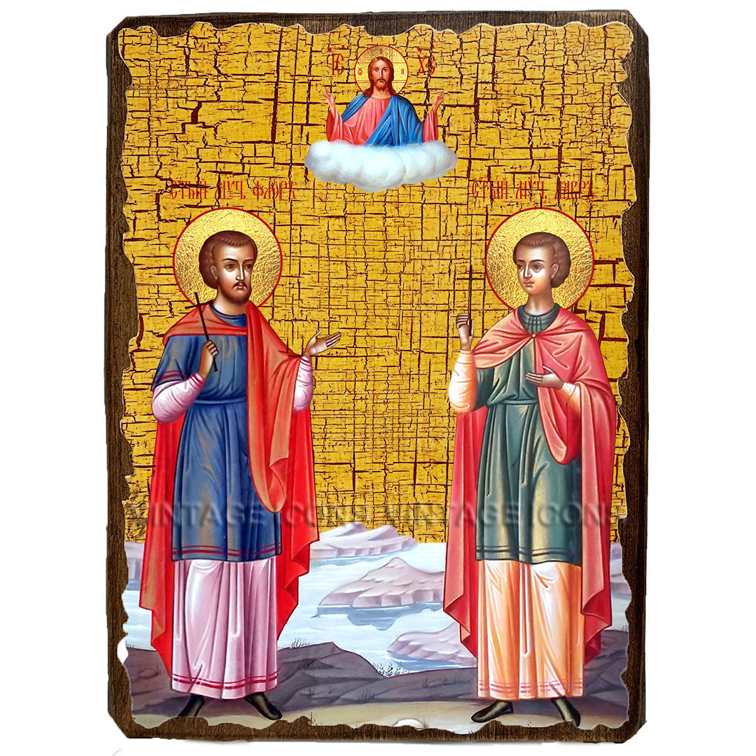Ікона Флор та Лавр ,ікона на дереві 130х170 мм, фото 1
