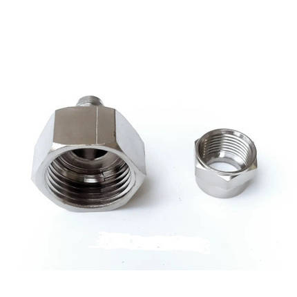 Цанговий фітинг із внутрішньою різзю під поліуретановий шланг прямий перехідний (різь 1/4 — обтискач 6 мм), фото 2