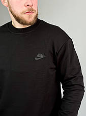 Чоловічий світшот Nike спортивний чорний, чоловіча толстовка Найк без капюшона весна осінь, фото 5