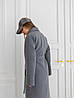 Зимове довге жіноче пальто максі 125 см вільного крою з кашеміру сірого кольору, фото 8