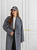 Зимове довге жіноче пальто максі 125 см вільного крою з кашеміру сірого кольору, фото 9