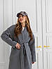 Зимове довге жіноче пальто максі 125 см вільного крою з кашеміру сірого кольору, фото 10
