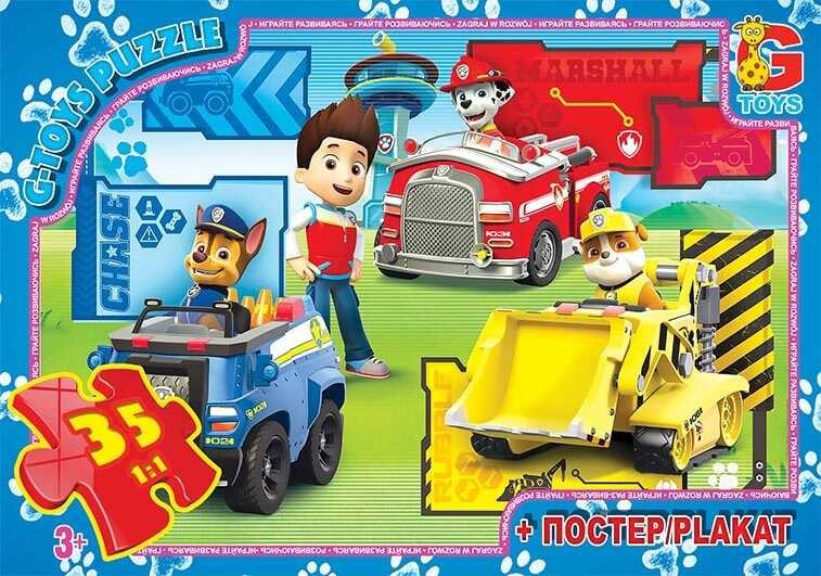 Пазли 35 елементів "G Toys" "Щенячий Патруль" PW 0840 + постер