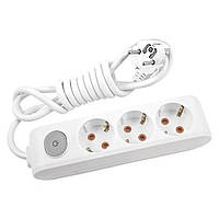 Подовжувач Panasonic X-tendia 3 гнізда 2 м із заземленням та вимикачем сірий corvette