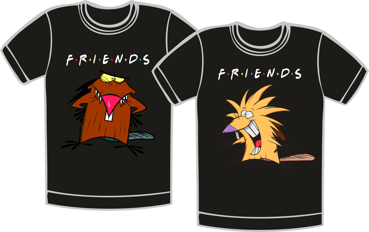 Прикольні футболки для друзів з принтом FRIENDS Злюки бобри, бавовняний молодіжний одяг, фото 1