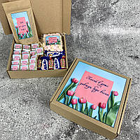 Подарок девушке, женщине, коллеге, подруге, куми. Корпоративные подарки женщинам на 8 Марта.Сладкий бокс №72