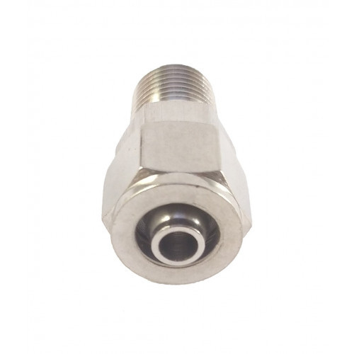 Цанговий фітинг під поліуретановий шланг прямий перехідний (різь 1/4 — обтискач 12 мм)