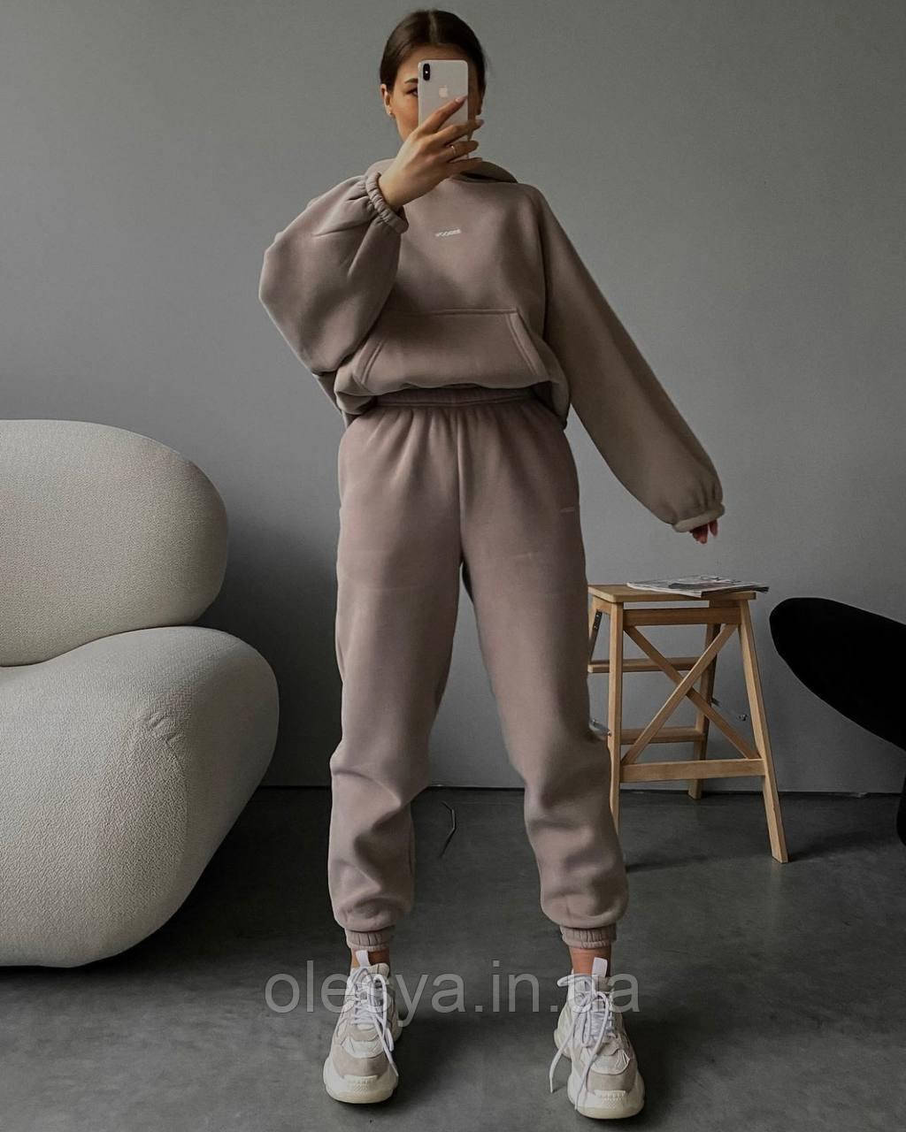 Жіночий спортивний костюм 5021 толстовка oversize + джогери Розміри 42- 48