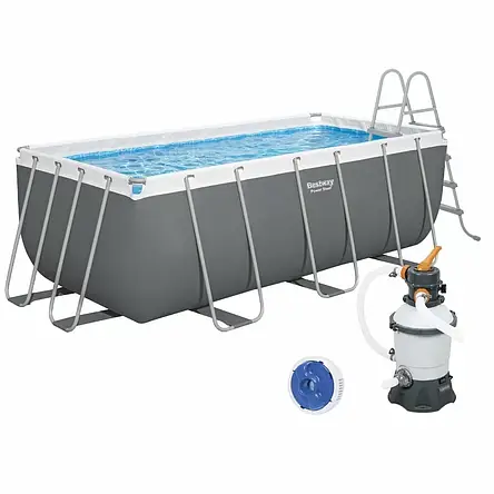 Каркасний басейн Bestway 56457 розмір 412x201x122 см, об'єм 8679 л (пісочний фільтр-насос, драбина), фото 1