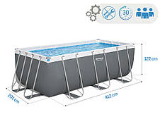 Каркасний басейн Bestway 56457 розмір 412x201x122 см, об'єм 8679 л (пісочний фільтр-насос, драбина), фото 4