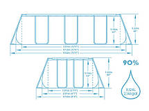 Каркасний басейн Bestway 56457 розмір 412x201x122 см, об'єм 8679 л (пісочний фільтр-насос, драбина), фото 5