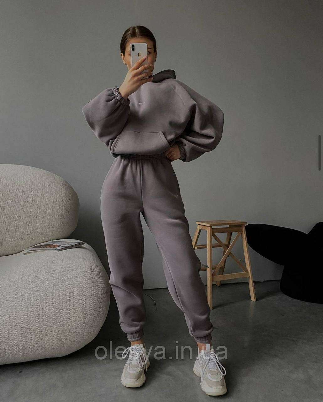 Жіночий спортивний костюм 5021 толстовка oversize + джогери Розміри 42- 48